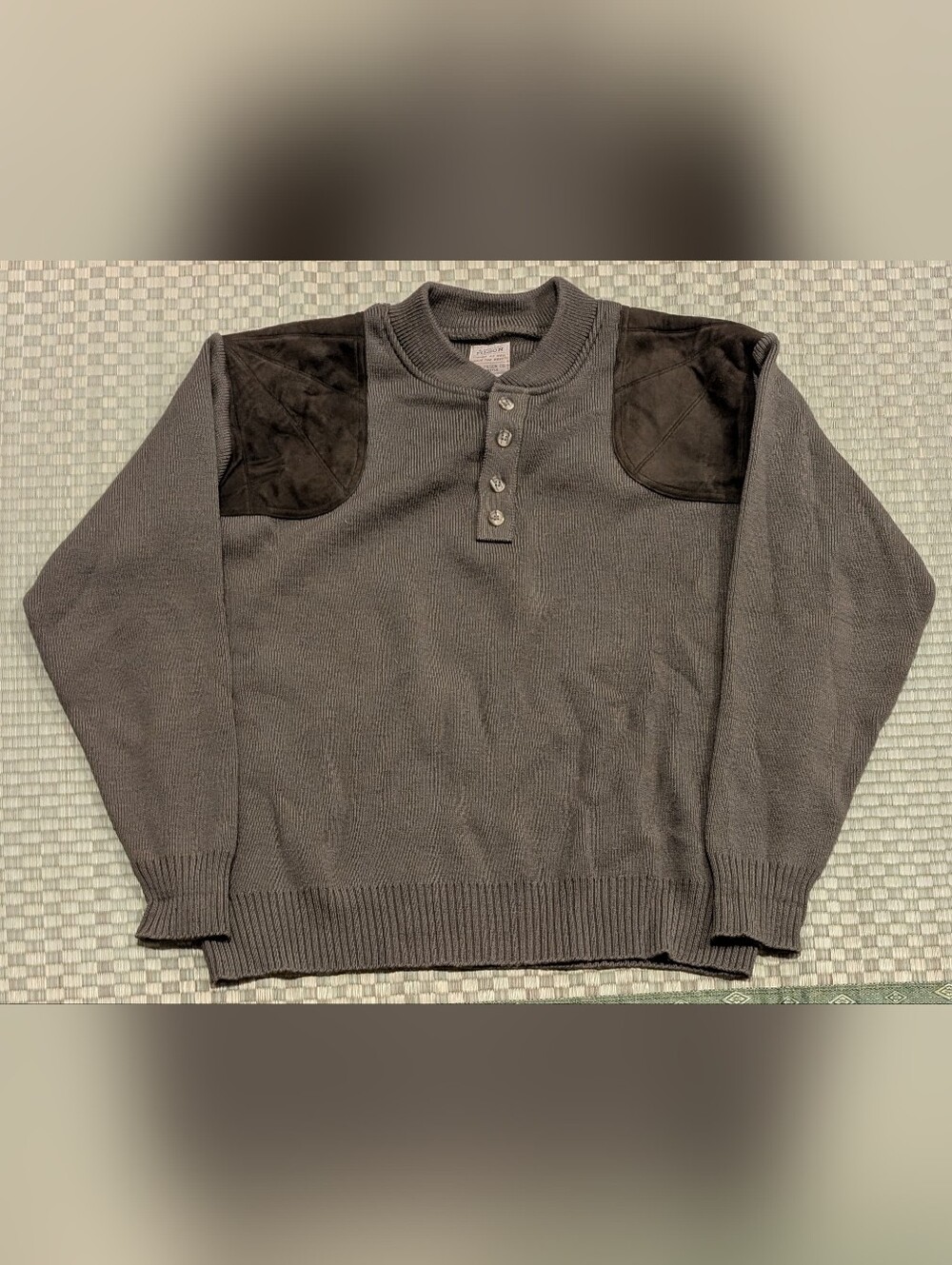 Vintage Filson Style 714 Virgin Wool Henley Hunting Sweater Men's Size Large